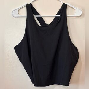 NWT NIKE Yoga DRI-FIT luxe shelf-bra cropped black tank Size XXL